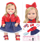 Boneca Bebê Reborn Loira com Bolsa e Acessórios