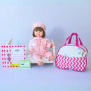 Boneca Reborn de Silicone com Bolsa Maternidade Completa