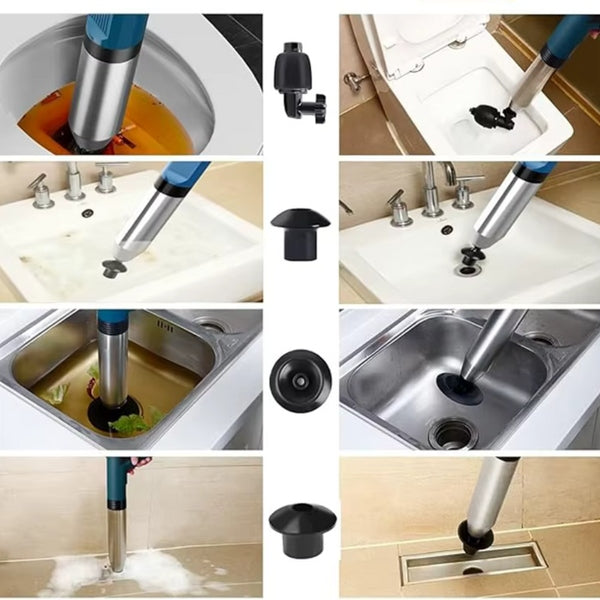 Desentupidor Pneumático de Alta Pressão em Aço Inox – Vaso Sanitário, Pia e Ralos