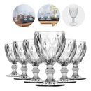 Jogo 6 Taças de Vidro Diamante Abacaxi Bico de Jaca 330ml – Copo Transparente Gourmet