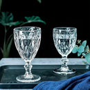 Jogo 6 Taças de Vidro Diamante Abacaxi Bico de Jaca 330ml – Copo Transparente Gourmet