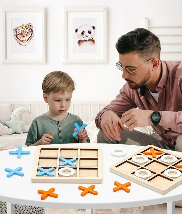 Jogo da Velha Montessori em Madeira – Brinquedo Educativo de Raciocínio para Crianças – Compre 2 Leve 3