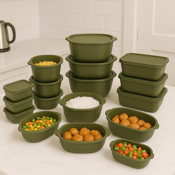 Kit 15 Potes Herméticos de Plástico com Tampa – Empilháveis e Resistentes para Armazenar Alimentos