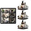 Kit 3 Suportes Organizadores de Shampoo – Prateleira de Banheiro Sem Furo em Alumínio Space Premium