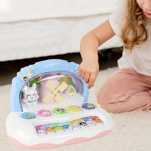 Piano Infantil Eletrônico com Floco de Neve – Brinquedo Musical com Luzes, Sons e Teclas Interativas