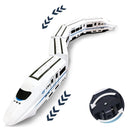 Trem Elétrico de Brinquedo Infantil com Luz e Som – Modelo de Alta Velocidade com 4 Vagões Educativo para Meninos e Meninas