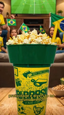 Copo Porta Lanche HEXA Kit 6 pçs COPA de Mundo Snack Cine BRASIL Lembrancinha