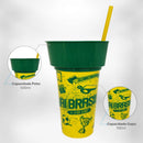 Copo Porta Lanche HEXA Kit 6 pçs COPA de Mundo Snack Cine BRASIL Lembrancinha