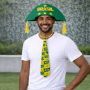 Kit Copa Do Mundo Brasil Futebol Chapéu + Gravatas Do Brasil em EVA