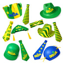 Kit Copa Do Mundo Brasil Futebol Chapéu + Gravatas Do Brasil em EVA