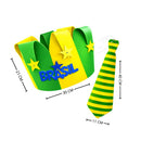 Kit Copa Do Mundo Brasil Futebol Chapéu + Gravatas Do Brasil em EVA