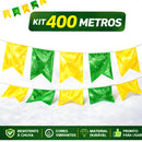 Bandeirinhas Verde e Amarela Copa do Mundo Brasil/Kit 100 a 500 Metros Resistente à Chuva PLÁSTICO Decoração/ Bandeirola