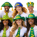 Kit Copa Do Mundo Brasil Futebol Chapéu + Gravatas Do Brasil em EVA